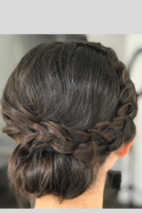 #braidedcrowns and #updos are the #bridal solution to looking #cool and #clean on a #hot #summer #weddingday! .