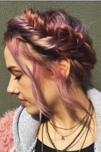 #fishtailbraids #fishtails #pdxweddingstylist #pdxstylist #braidcrown #fishtailcrown #fishtailbraidcrown #pastelpinkhair #pastelpurplehair #pinkandpurplehair #braids #braidideas #avedastylist #festivalstylist